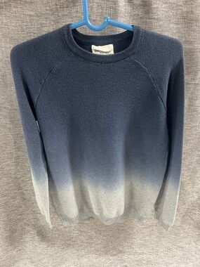 Men's Ombre Crewneck Sweater - Navy to Light Gray
